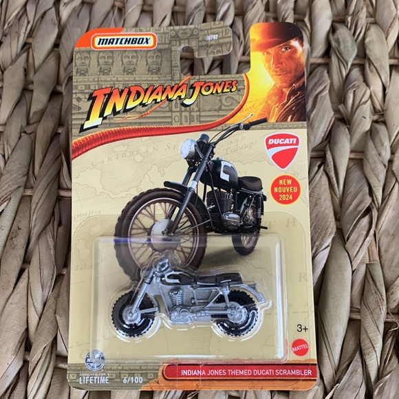 Indiana Jones Ducati Scrambler Motorcycle Diecast Toy Bike Matchbox IndianaJones - Picture 1 of 6